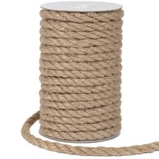8mm Jute Rope, 50 Feet Heavy Duty and Thick Twine Rope for Crafts, Gardening,...