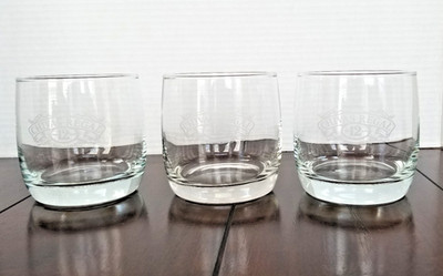 3 Chivas Regal Aged 12 Years Scotch Rocks Glasses  Logo 3.5'' Tall