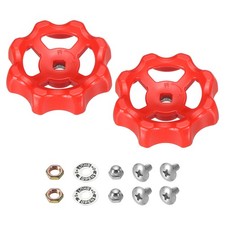 Outside Faucet Handle Square Stem Hole 8x8mm, ABS Wheel Handle, Red, 2Pcs