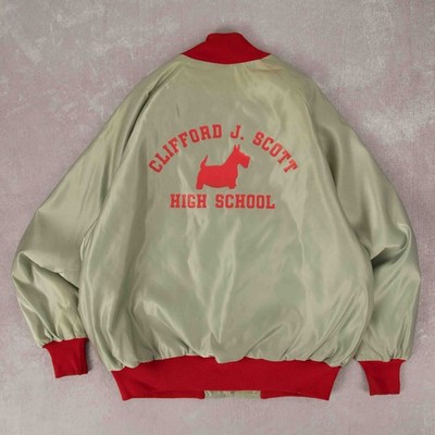 Vintage 90s Clifford J. Scott High School Varsity Jacket XL Herren Grau 
