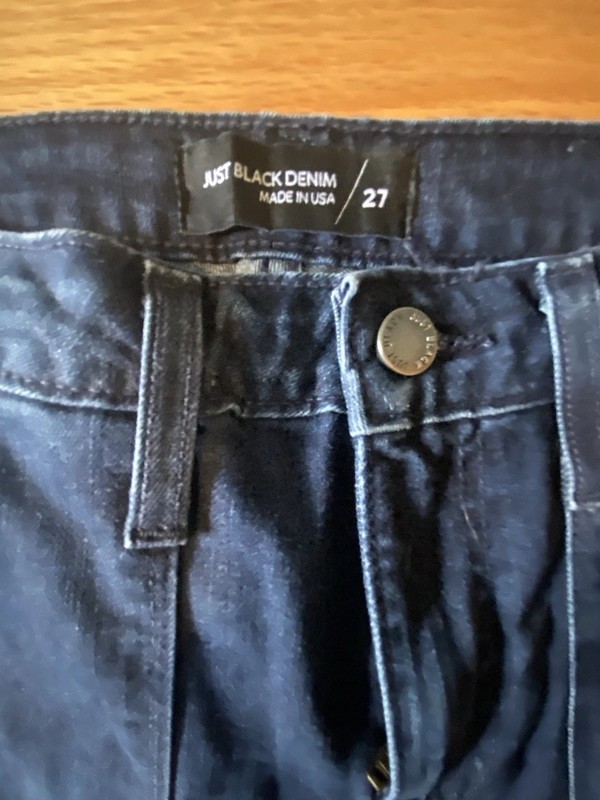 JBD JUST BLACK DENIM Black Wash High Rise Wide Flare Jeans Size 27 Stretch Denim