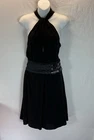 Love Moschino halter Sleeveless black Dress Size 6 Party MOTO night out belted