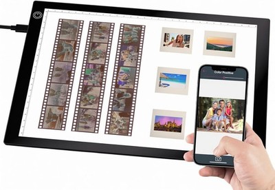 Slide Viewer Light Box A4, Ultra-Thin LED Light Pad for Film Negatives & Slid...