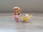 VTG Liddle Kiddles Florence Niddle Nurse Doll Outfit Baby Buggy Stroller Mattel