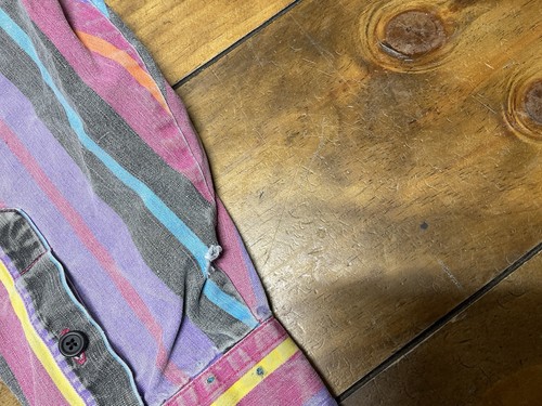 VINTAGE Wrangler Brushpopper Western Shirt X-Long Tails Striped Men 17 1/2-35 - Picture 7 of 13