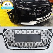 Ttrs Style Silver Ring Honeycomb Front Bumper Grille For Audi Tt Tts 2015-2018