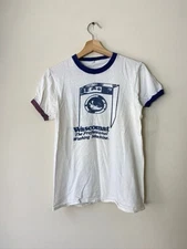Vintage 80’s Doing It Wascomat Laundry Machine Funny Graphic Ringer Tee - S/M