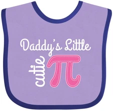 Inktastic Daddy Little Cutie Pi Day Math Girls Baby Bib Cute Pink Symbol Teacher