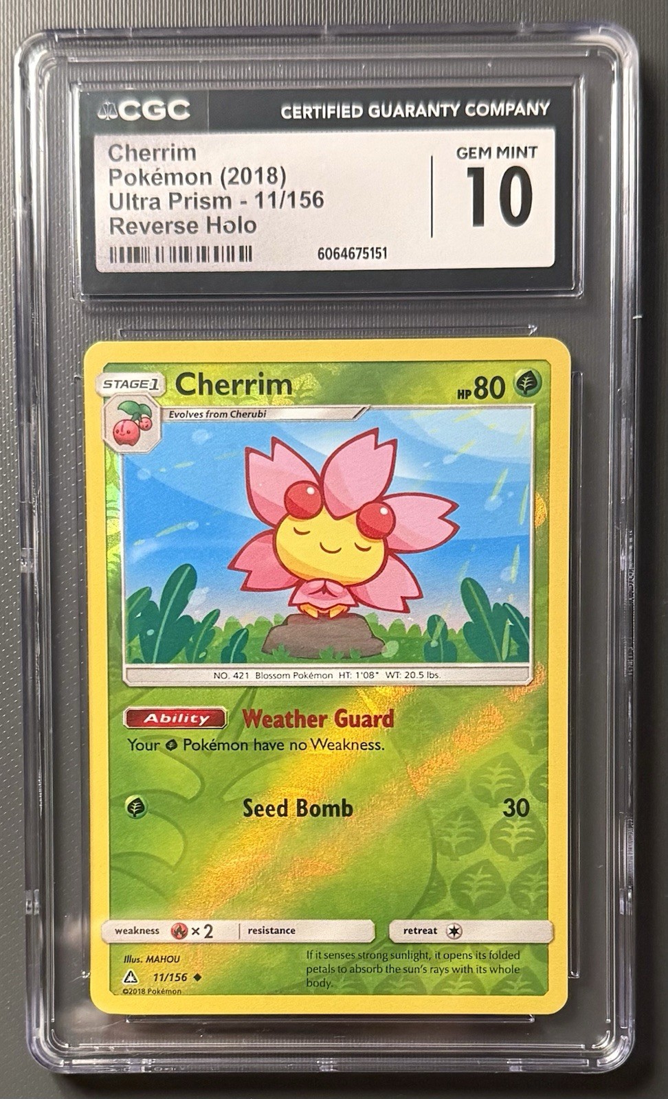 Cherrim - 11/156 - Reverse Holo Ultra Prism CGC GEM MINT 10 [POP 1!]