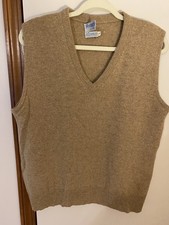 FINDOCHTY Vest Mens Large Scottish wool acrylic blend Vintage brown