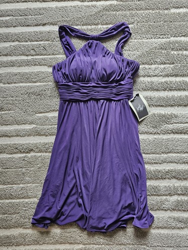JS Boutique Purple Sleeveless Halter Dress Women's Size 8 NWT
