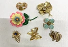Estate Find Vintage Costume Jewelry Lot Of 7 Brooches Pins