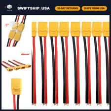 4 Pairs XT90 Pigtail Connectors 150mm 10AWG Silicone Wire for RC Lipo Battery Dr