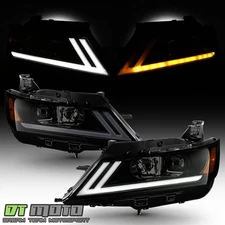 2014-2020 Chevy Impala Black Smoked LED SWITCHBACK Signal Projector Headlights