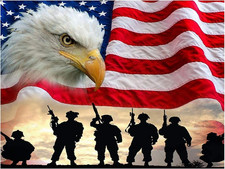 5D Painting by Numbers Kits National Flag Eagle Military Full Diamond DIY round