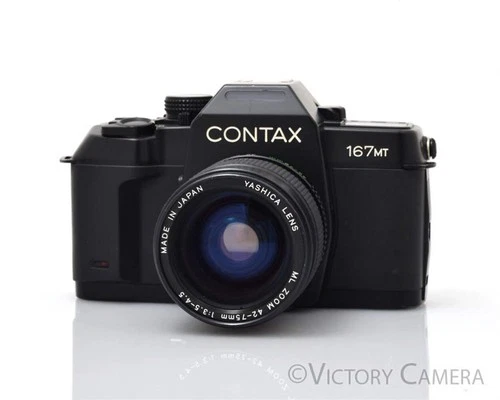 Contax 167MT 167 MT Black 35mm SLR Camera w/ 42-75mm Lens [EXC]