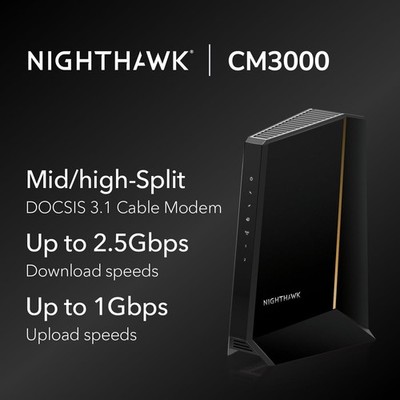 NETGEAR Nighthawk CM3000 DOCSIS 3.1 Mid/high-Split Cable Modem