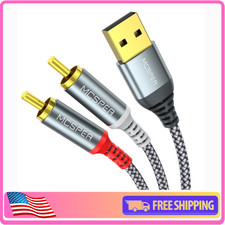 USB to RCA Audio Cable 6.6FT , USB 2.0 Male to 2 RCA Male Stereo Audio Cable...