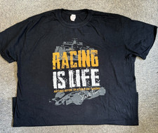 Racing Is Life - Steve McQueen - Black T-Shirt - Size 2XL