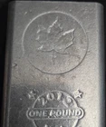 2012 Tin Bar One Pound Maple Leaf Design 1 lb tin Bullion Bar