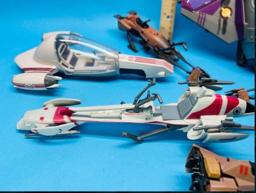 ENORME lotto set figurine veicoli navi spaziali Star Wars VINTAGE * COLLEZIONE PERSONALE - Foto 2 di 6