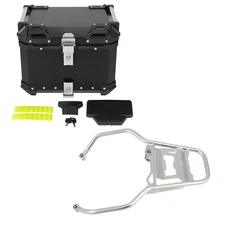 45L Black Motorcycle Top Case Tail Box Mounting Rack Fit For BMW R1200GS R1250GS