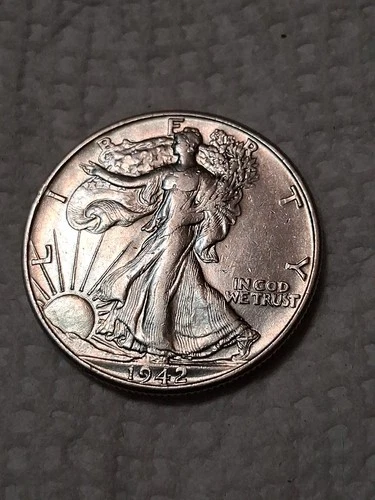 1942 Walking Liberty Half Dollar In VF/EF Condition In My Opinion. #419