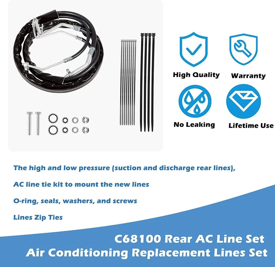 For 2012-2019 Dodge Grand Caravan Rear AC Line Set Air Conditioning Hoses C68100 - Image 4 of 4