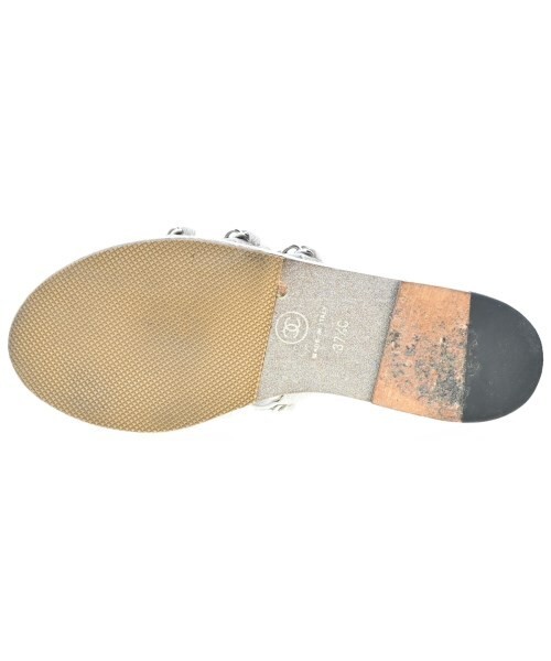 Chanel Vintage Sandals Shoes Silver Size 37.5 US About 7.5 For Women thumbnail 15