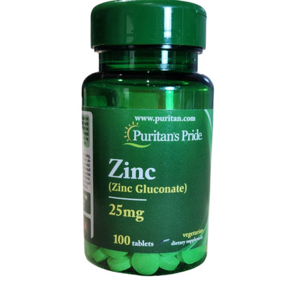 Puritan's Pride Zinc Chelate 25mg 100 Tablets Immune Support Exp 06/29