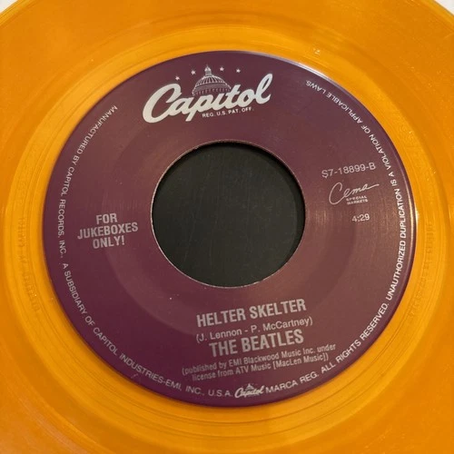The Beatles Helter Skelter Got To Get You Into My Life Orange Vinyl 7” Record 45