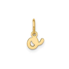 14k Yellow Gold Lower case Letter O Initial Charm Pendant Perfect Gift for Her