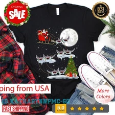 Santa Sleigh Manta Rays Christmas T-shirt For Men Women Kids , Manta Rays Chr...