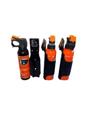Lot of 3 UDAP 7.9 Oz Pepper Power Bear Spray w/ Holster