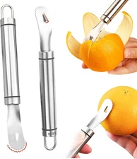 2PCS Stainless Steel Orange Peeler | Easy to Peel | Long Handle Orange Citrus Pe