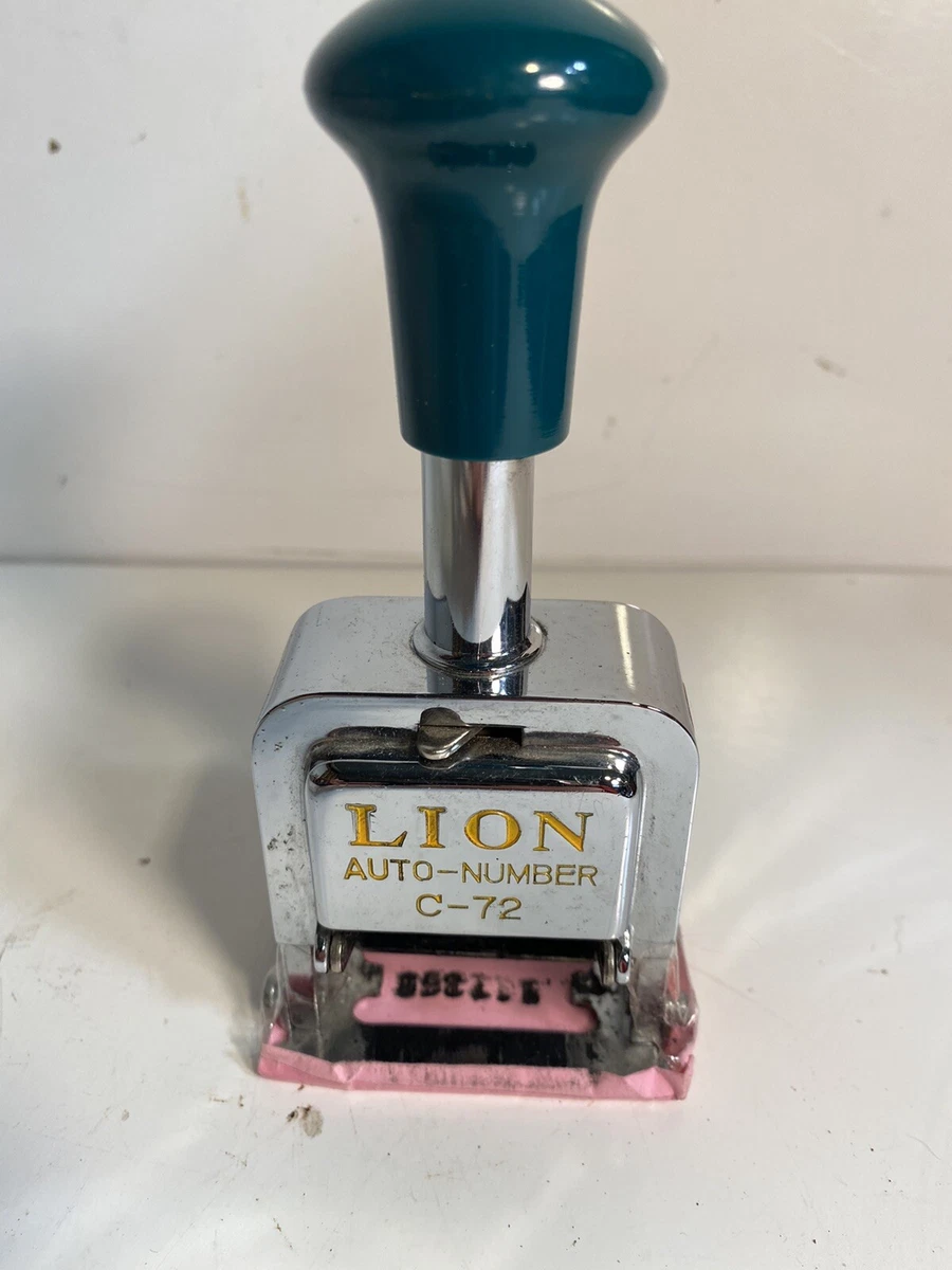 Vintage Lion C-72 Auto Number Stamp Machine | eBay