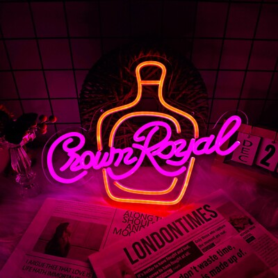 New Whiskey Neon Light Sign Beer Bar Lamp Display Artwork for Man Cave 12''x16''