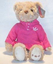 FAO Schwarz Girl Bear dressed in Pink Polo Dress Shirt plush stuffed animal 14"