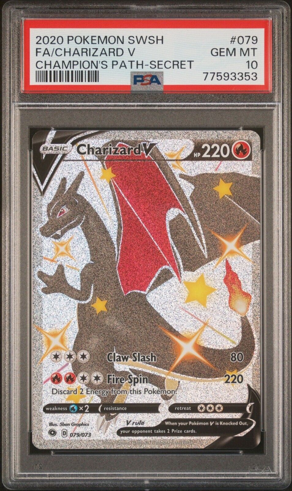 Mavin  Charizard V 079/073 Champion's Path Secret Rare Shiny Gold Foil  Pokémon - NM/MT