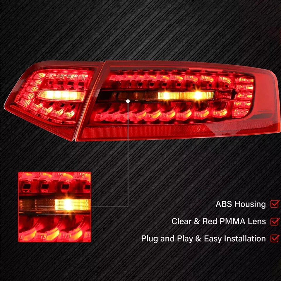Set Rear Tail light LED Taillight Assembly For Audi A6 C6 S6 RS6 Sedan 200-2011 Foto 4 de 4