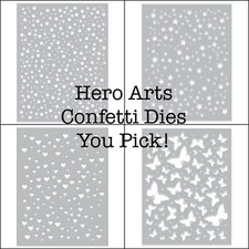 Hero Arts Fancy CONFETTI Background Dies- Pick: Circle, Star, Heart, Butterfly