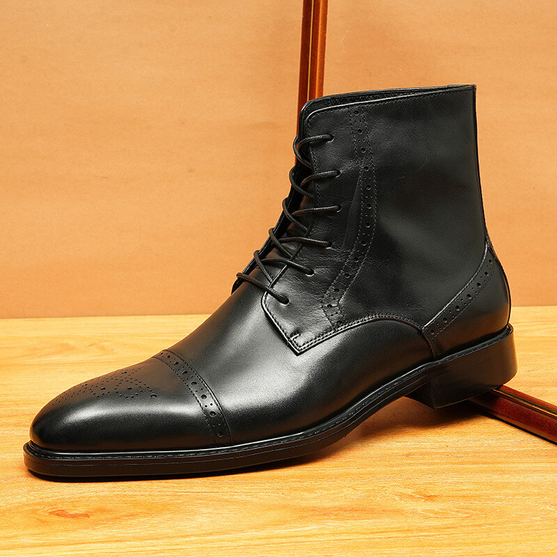 SAOLA Scarpe stivaletti invernali alti Oxford inglesi intagliati Brogue business formali