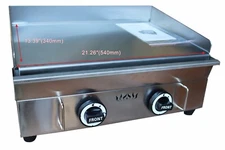 Commercial Gas Grill Griddle 2 Burner Propane Countertop Flat LP Gas 50-300C