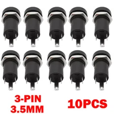 10x 3.5mm Audio Female Jack Socket 3Pole Stereo Solder Panel Mount Adapters NEW