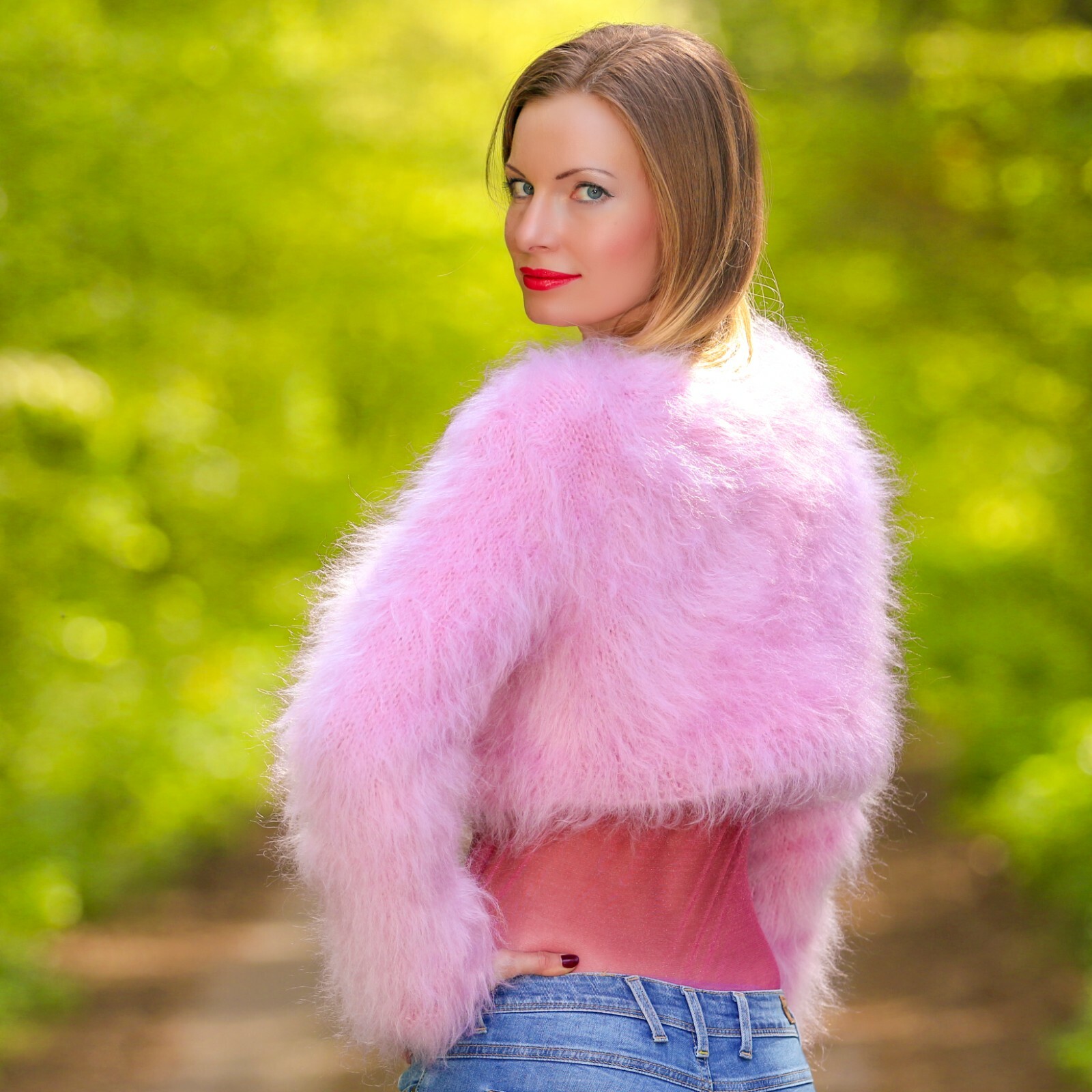 Fuzzy cardigan cropped mohair sweater sexy bolero thick fuzzy top by  SuperTanya | eBay
