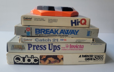 Lot of Vintage Board Games - Qubic, Catch 21, Hi Q, Press Ups, Break Away + 1