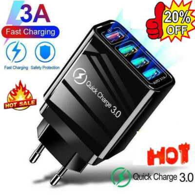 Schnelles Ladegerät 4-USB Port 5V 3A Netzteil Adapter für Handy Tablet
