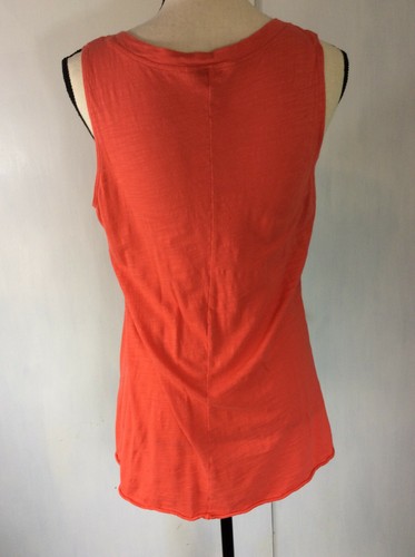 CABI #408 Sunset Tank Coral Split V Neck High Low Sleeveless Shirt MEDIUM - Picture 3 of 4