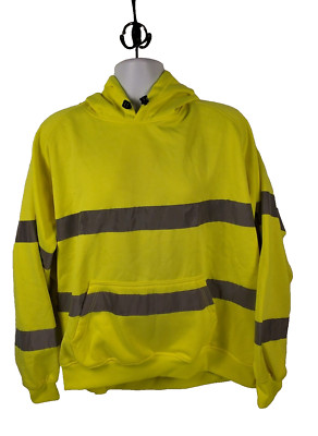 Portwest B304 Hi-Vis Hooded Sweatshirt w/ Reflective Tape Yellow Sz XXL 2XL (X1)