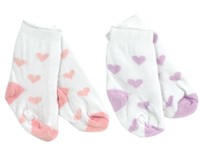 2 Pair Baby Doll Socks Heart Print Pattern For Baby Doll Clothing, Fits American 2 Pair Baby Doll Socks Heart Print Pattern For Baby Doll Clothing, Fits American
